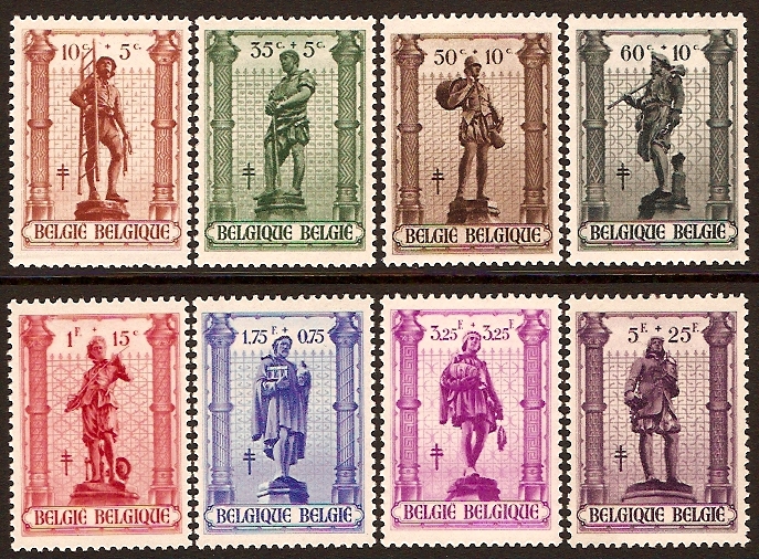 Belgium 1942 Trades Statues. SG1015-SG1022.
