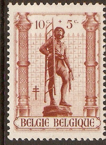 Belgium 1942 10c +5c Trades Statues series. SG1015.