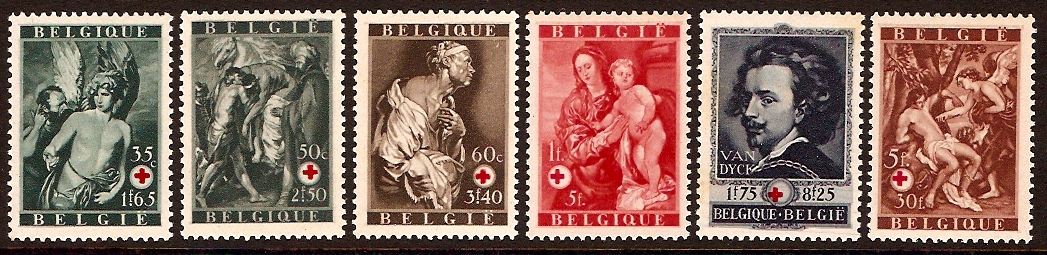 Belgium 1944 Red Cross Fund Set. SG1039-SG1044.