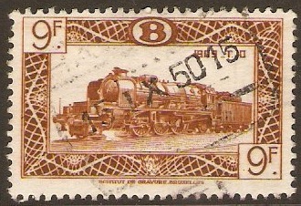 Belgium 1949 9f brown. SG1286.