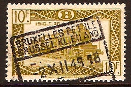 Belgium 1949 10f yellow olive. SGP1287.