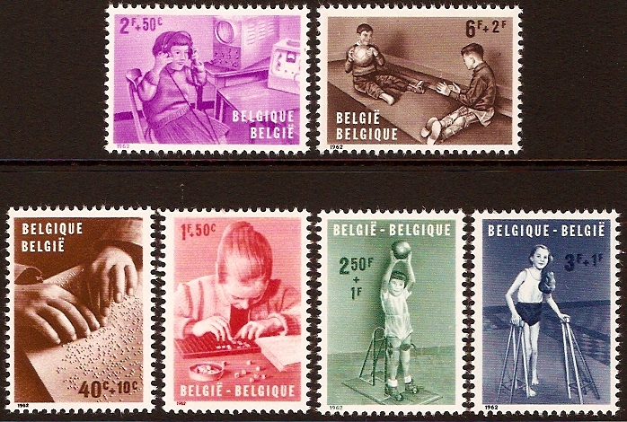 Belgium 1962 Handicapped Children Set. SG1825-SG1830.
