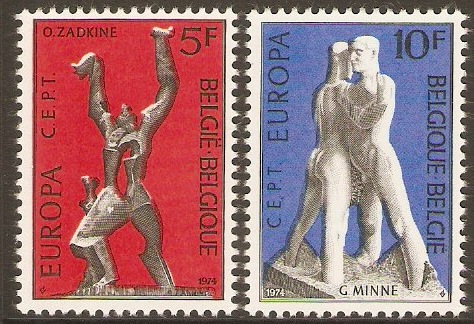 Belgium 1974 Europa Stamps Set. SG2350-SG2351.