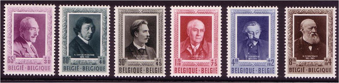 Belgium 1952 Culture Fund Set. SG1410-SG1515.