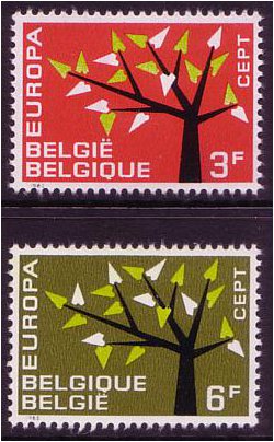 Belgium 1962 Europa Stamp Set. SG1822-SG1823.