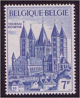 Belgium 1971 Tournai Cathedral Stamp. SG2186.