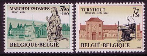 Belgium 1971 Cultural Works Set. SG2190-SG2191.