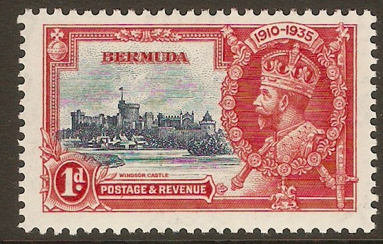 Bermuda 1935 1d Silver Jubilee Stamp. SG94.