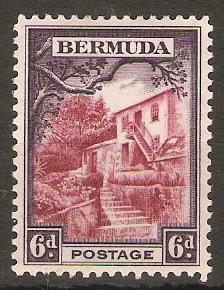 Bermuda 1936 6d Claret and dull violet. SG104a.