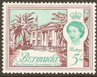 Bermuda 1962 5s Brown-purple and blue-green. SG177.