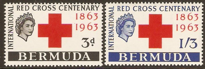 Bermuda 1963 Red Cross Stamps. SG181-SG182.