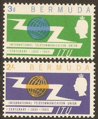 Bermuda 1965 ITU Centenary Stamps. SG184-SG185.