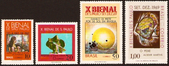 Brazil 1969 Art Exhibition Stamp. SG1257-SG1260.