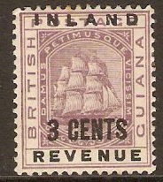British Guiana 1888 3c Dull purple. SG177.
