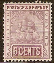 British Guiana 1889 6c Dull purple and maroon. SG198.