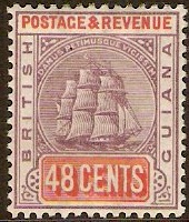 British Guiana 1889 48c Dull purple and orange-red. SG202.