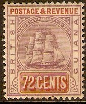 British Guiana 1889 72c Dull purple and red-brown. SG203.
