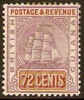 British Guiana 1889 72c Dull purple and yellow-brown. SG204.