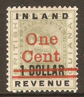 British Guiana 1890 1c on $1 Surcharge series. SG207