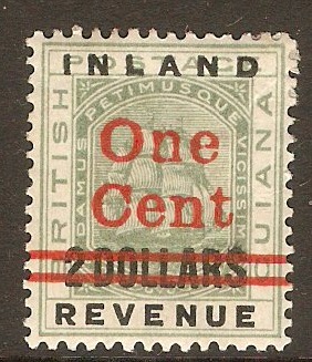 British Guiana 1890 1c on $2 Surcharge series. SG208