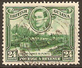 British Guiana 1938 24c. Blue-Green. SG312.