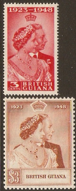 British Guiana 1948 Silver Wedding Set. SG322-SG323.