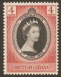 British Guiana 1953 Coronation Stamp. SG330.