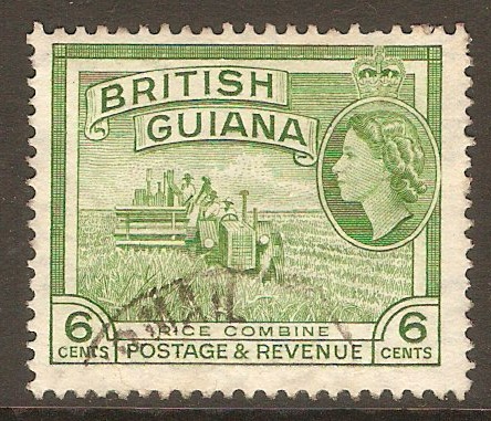 British Guiana 1954 6c Yellow-green. SG336.