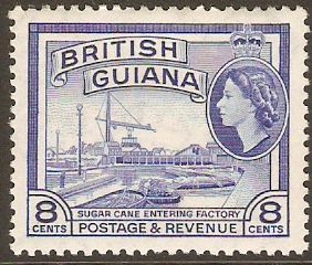 British Guiana 1954 8c Ultramarine. SG337.
