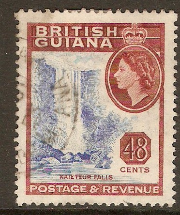 British Guiana 1954 48c Ultramarine and brown-lake. SG341.