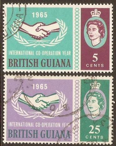 British Guiana 1965 Int. Cooperation Year Set. SG372-SG373.