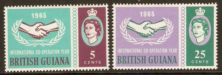 British Guiana 1965 Int. Cooperation Year Set. SG372-SG373.
