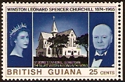 British Guiana 1966 25c Black, blue and gold. SG375.