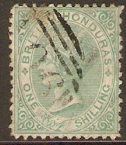 British Honduras 1872 1s Green. SG10. Perf 12½.