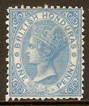 British Honduras 1872 1d Pale blue. SG5. Perf 12½.