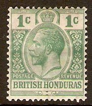 British Honduras 1921 1c Green. SG122.