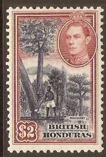 British Honduras 1938 $2 Deep blue and maroon. SG160.