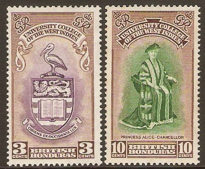 British Honduras 1951 BWI University Set. SG176-SG177.