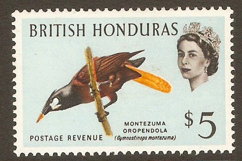 British Honduras 1962 $5 Bird series. SG213.