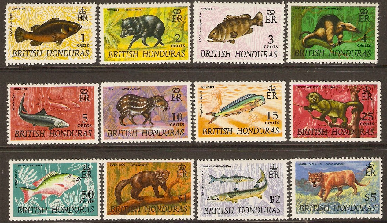 British Honduras 1968 Wildlife Set. SG256-SG267.