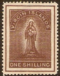 British Virgin Islands 1887 1s Brown to deep brown. SG41.