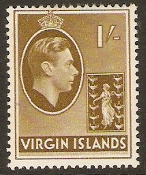 British Virgin Islands 1938 1s Olive-Brown. SG117.