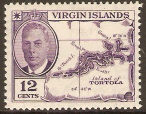 British Virgin Islands 1952 12c. Dull Violet. SG142.