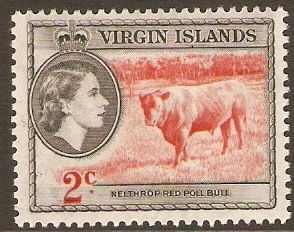 British Virgin Islands 1956 2c Vermilion and black. SG151.
