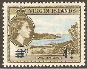 British Virgin Islands 1962 4c on 3c New Currency Series. SG165.