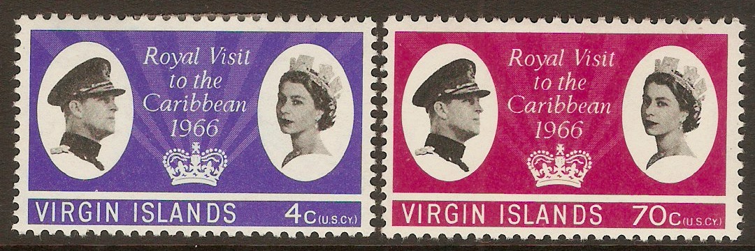 British Virgin Islands 1966 Royal Visit set. SG201-SG202.
