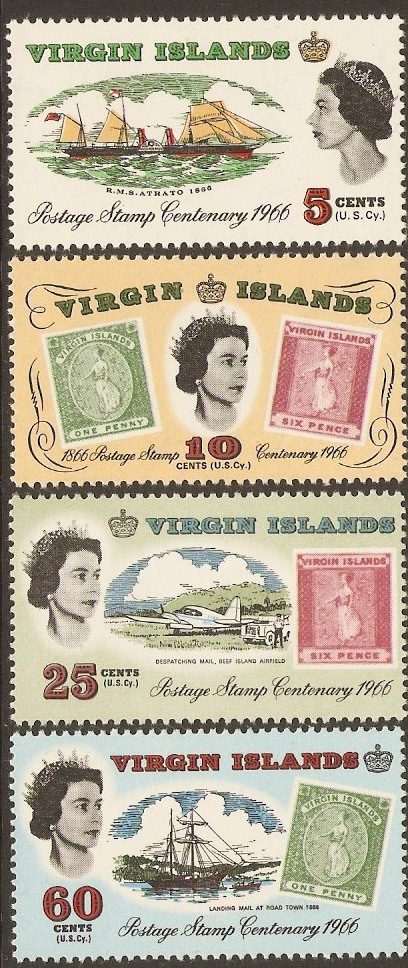 British Virgin Islands 1966 Stamp Centenary Set. SG203-SG206.