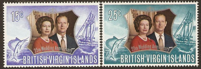 British Virgin Islands 1972 Silver Wedding Set. SG275-SG276.