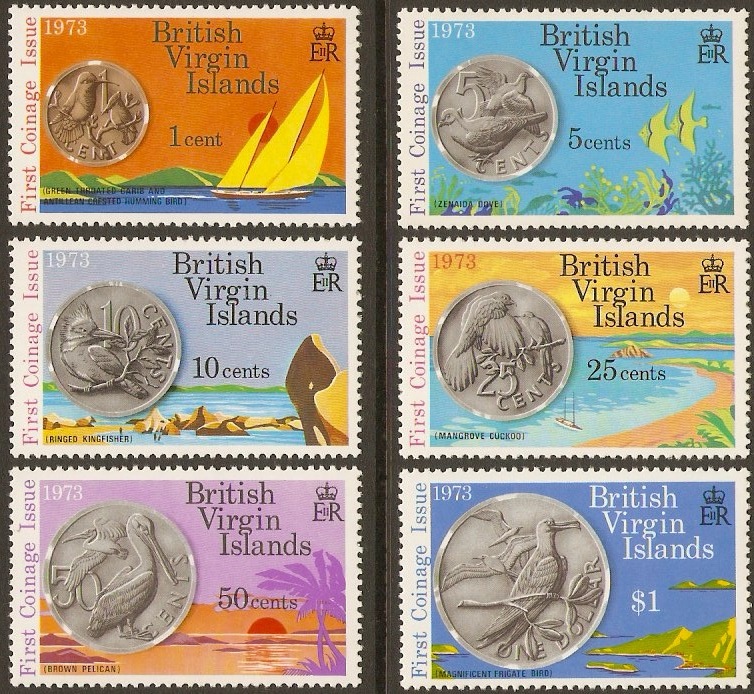 British Virgin Islands 1973 Coinage Set. SG289-SG294.