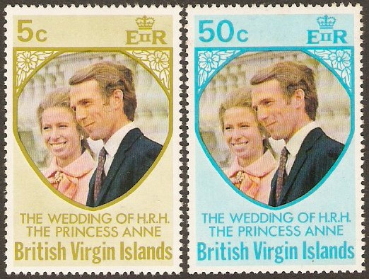 British Virgin Islands 1973 Royal Wedding Set. SG301-SG302.